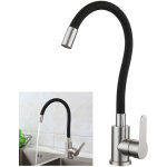 Robinet de cuisine flexible bec haut orientable librement mitigeur vier flexible acier inoxydable bross ...