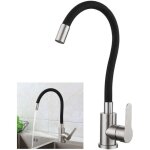 Robinet de cuisine flexible bec haut orientable, mitigeur Évier monotrou eau chaude et froide, acier ... Robinet de cuisine flexible bec haut orientable, mitigeur Évier monotrou eau chaude et froide, acier ...