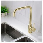 Robinet de cuisine, laiton antique, robinet de cuisine avec bec pivotant � 360�