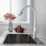 Wottes - robinet cuisine mitigeur avec douchette extensible robinet �vier cuisine rotatif � 360� blanc ...