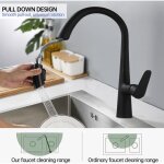 Wottes - robinet cuisine mitigeur avec douchette extensible robinet �vier cuisine rotatif � 360� noir ...