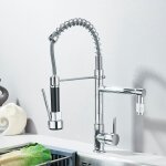 Robinet cuisine mitigeur avec douchette extractible moderne bec haut en laiton rotatif 360�robinetterie ...