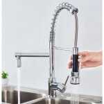 Suguword - robinet cuisine mitigeur avec douchette extractible moderne bec haut en laiton rotatif 360robinett ...