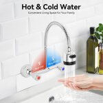 Robinet cuisine mitigeur mural mitigeur � deux poign�es �vier m�langeur �vier de cuisine rotatif � 360 ...