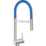 Vizio - robinet de cuisine mitigeur rabattable sous fenetre 60mm chrome robinet bec bleu orientable et ...