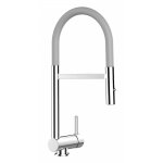 Vizio - robinet de cuisine mitigeur rabattable sous fenetre 60mm chrome robinet bec gris orientable et ...
