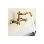 Robinet de cuisine mural, robinet de lavabo vintage avec robinet d'vier antique en cramique d'eau chaude ...