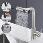 Robinet cuisine noir cascade, mitigeur cuisine avec douchette extractible 3 modes de r�glage, robinetterie ...