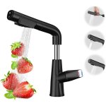 Robinet de cuisine noir, robinet de avec douche extractible de 70cm, mitigeur cuisine douchette, robinet ...