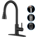 Robinet cuisine noir, mitigeur cuisine avec douchette extractible 3 modes de r�glage, robinetterie evier ...