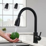 Robinet cuisine noir, mitigeur evier avec douchette Étirable en acier inoxydable, mitigeur cuisine à ... Robinet cuisine noir, mitigeur evier avec douchette Étirable en acier inoxydable, mitigeur cuisine à ...
