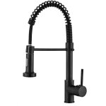 Robinet cuisine noir pivotant à 360° mitigeur cuisine robinet d'évier à arc Élevé pulvérisateur escamotable ... Robinet cuisine noir pivotant à 360° mitigeur cuisine robinet d'évier à arc Élevé pulvérisateur escamotable ...