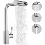 Robinet de cuisine professionnel avec douchette r�tractable � 3 modes, mitigeur monocommande en acier ...
