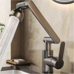 Robinet cuisine rabattable, 1080 flexible rotation mitigeur cuisine, robinet evier sous fentre en acier ...