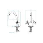 Robinet de cuisine sur pied r�tro en laiton antique stilo