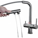 Robinet de cuisine � trois voies avec douchette extractible, robinet de cuisine pivotant � 360�, robinet ...