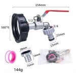 Robinet cuve 1000l avec adaptateur robinet tuyau arrosage, s60x6 ibc raccord robinet, robinet de jardin ...