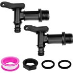 Robinet cuve exterieur, robinet plastique bidon, robinet cuve 3 / 4, vanne adaptateur, trop plein, kit ...