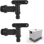 Robinet cuve plastique, lot de 2 robinet pour citerne de pluie robinet d'�coulement ibc 3 / 4', robinet ...