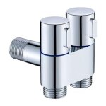 Umnuou - robinet  double commande g1 / 2 2, 5 cm  double commande pour machine  laver wc, vanne triangulair ...