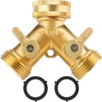 Robinet double machine a laver, 3 / 4' 2 voies raccord en y pour tuyau d'arrosage avec indpendant vannes ...