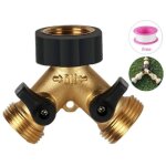 Robinet double pour machine � laver, distributeur de robinet de jardin en laiton gu. b / bon, connecteur ...