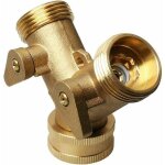 Robinet double pour machine  laver - raccord de tuyau en laiton en forme y avec poigne rglable (norme ...