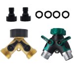 Robinet double machine a laver, r�partiteur raccord robinet tuyau d'arrosage en y 2 voies pour tuyaux ...