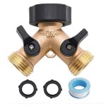 Robinet double sortie machine a lave, r�partiteur de robinet de jardin en laiton, raccord en y, 3 / 4 ...