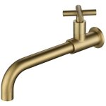 [jamais utilis�] robinet d'eau froide mural en laiton antique, robinet vintage de jardin long, robinet ...