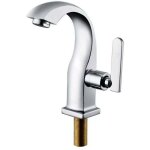 Robinet d'eau froide unique chrome salle de bain lavabo robinet cuivre levier unique bec bassin bain ...