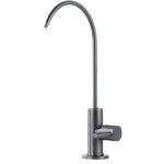 Robinet d'vier de cuisine gris  col de cygne avec filtre de refroidissement rotatif