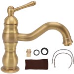 Robinet d'évier en cuivre rétro industriel à poignée unique, mitigeur d'eau froide et chaude pour salle ... Robinet d'évier en cuivre rétro industriel à poignée unique, mitigeur d'eau froide et chaude pour salle ...