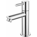 Robinet d'vier d'eau froide uniquement, mlangeur d'vier de surface durable en acier inoxydable argent, ...