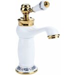 Robinet d'vier en laiton antique en cramique bleu et blanc, robinet d'vier  long col vintage, robinet ...