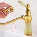 Robinet extractible jade, robinet de baignoire monotrou, mitigeur de lavabo, robinet de lavabo eau chaude ...