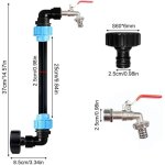 Robinet ibc col de cygne de cuve, robinet cuve 1000l, kit de raccordement ibc, sortie robinet 3 / 4 pouce ...