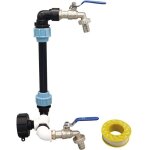 Robinet ibc col de cygne de cuve, kit raccordement cuve eau de pluie ibc s60�6, double robinet 3 / 4, ...