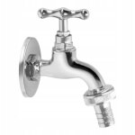 Robinet de jardin 1 / 2 d�coratif chrom� � raccord rapide