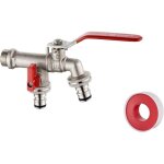 Robinet de jardin double avec connecteur, antigel - 10 c, haute temprature 120 c, arrosage 2 voies, ...
