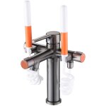 Robinet lavabo 2 - en - 1 avec hydropulseur intégré ? double fonction (lavage & hygiène dentaire) ? corps ... Robinet lavabo 2 - en - 1 avec hydropulseur intégré ? double fonction (lavage & hygiène dentaire) ? corps ...