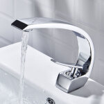 Robinet de lavabo cascade mitigeur en laiton chrom� pour salle de bain
