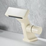 Robinet de lavabo cascade mitigeur monocommande moderne pour lavabo chaude et froide blanc
