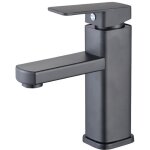 Robinet de lavabo cascade noir, mitigeur de lavabo haut, robinets  bec carr en laiton, eau chaude et ...