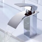 Robinet lavabo cascade, robinet salle bain cascade avec bec hauteur 84 mm mitigeur lavabo cascade chaude ...