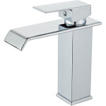 Robinet lavabo cascade, robinet salle bain avec l'eau froide et chaude disponible, mitigeur lavabo inox ...