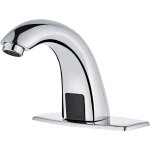 Robinet de lavabo chrom� sans contact robinet � capteur de mouvement automatique fonctionne sur piles ...