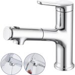 Robinet de lavabo avec extensible robinet de salle de bain, mitigeur monocommande pour lavabo � poser ...