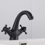 Robinet de lavabo intégral victorien traditionnel robinet de salle de bain à double poignée en croix ... Robinet de lavabo intégral victorien traditionnel robinet de salle de bain à double poignée en croix ...