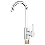 Alovez - robinet de lavabo  levier unique - chrome - robinet de cuisine, eau chaude et froide, cuivre ...